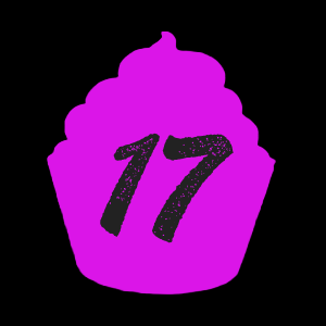 pink cupcake with the number 17 overlaid